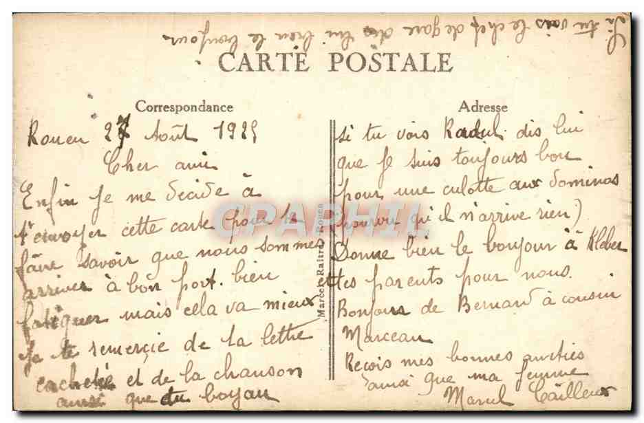 CPA Rouen Vue Generale Prise de la Cote Sainte Catherine — Rückseite