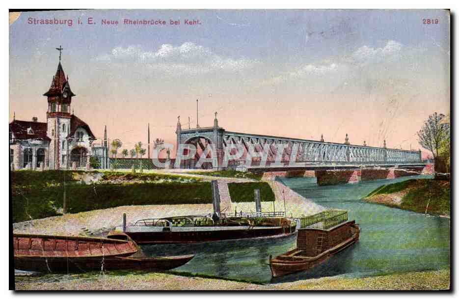 Strassburg i. E. Neue Rheinbrücke bei Kehl — éditeur Felix Lub, n° 2819