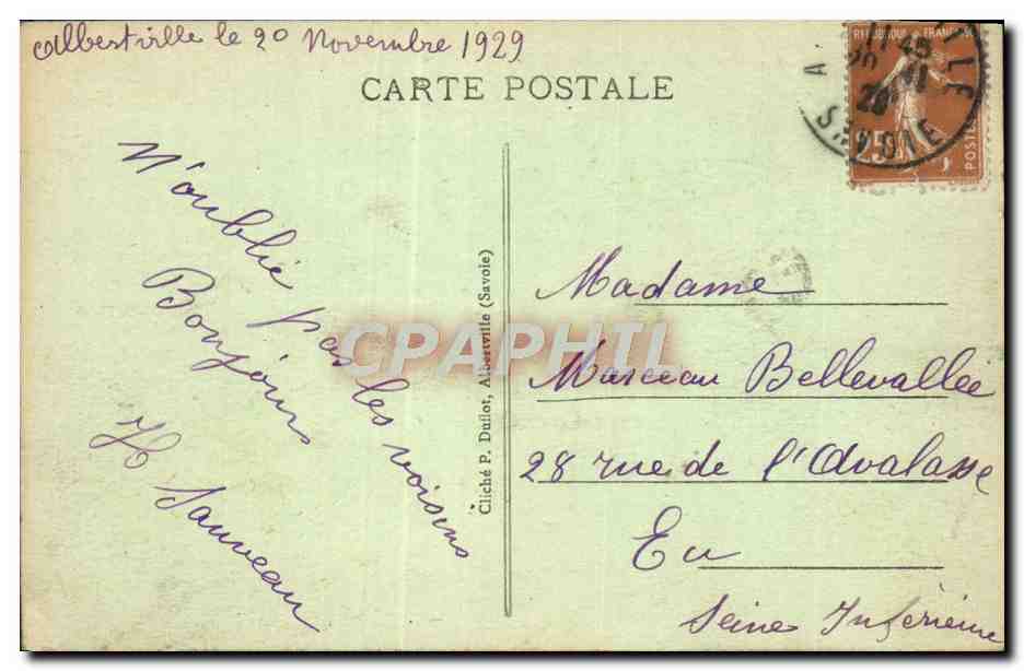 CPA Albertville Les Bords de L'Arly et le Charvin — Rückseite