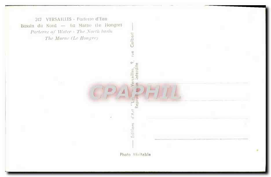 CPA Versailles Parteire d'Eau Bassin du Nord — Verso
