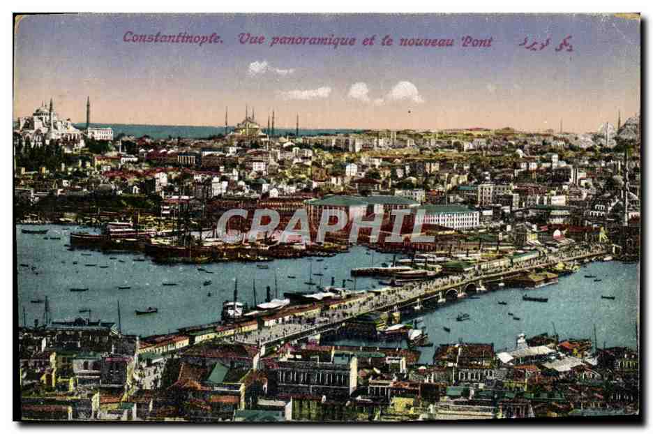 CPA Constantinople Vue Panoramique et le Nouveau Pont Turquie