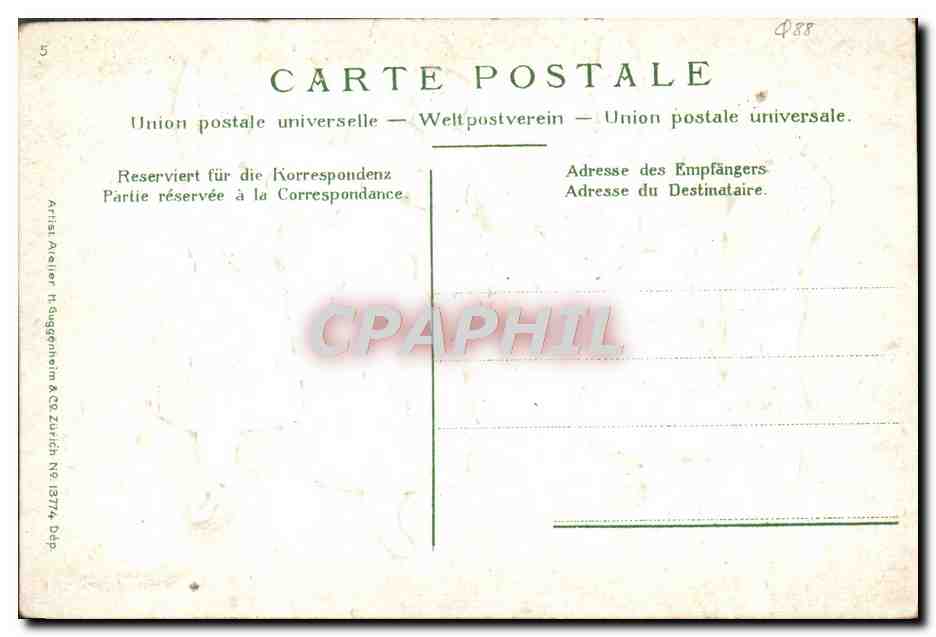 CPA Appenzell Folklore Costume Enfants — Back