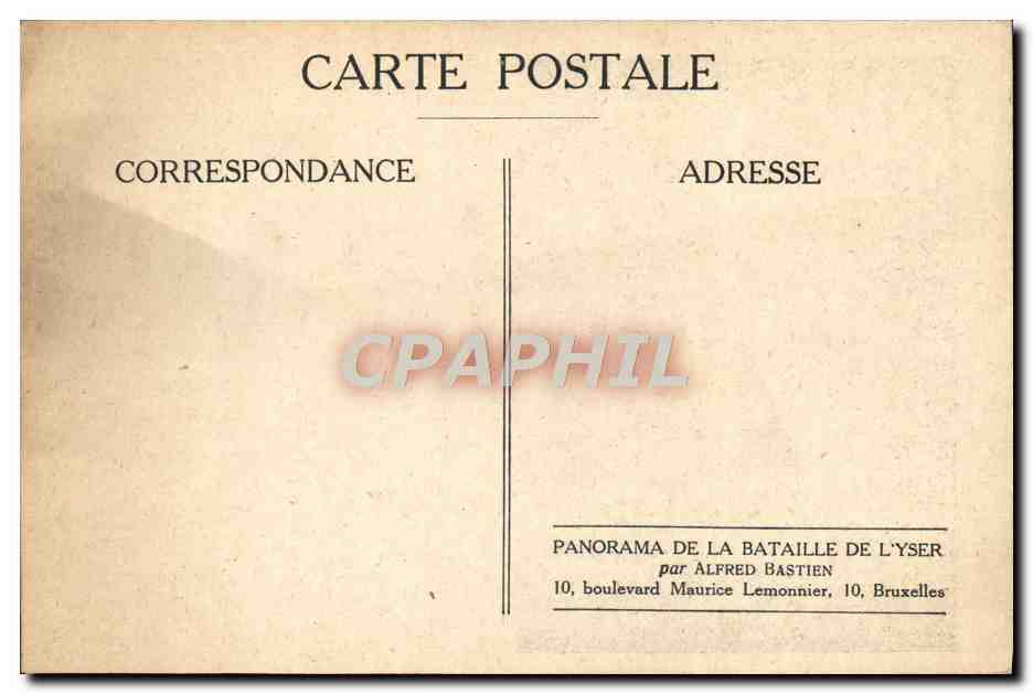 CPA Panorama De La Bataille De L'Yser Militaria — Rückseite