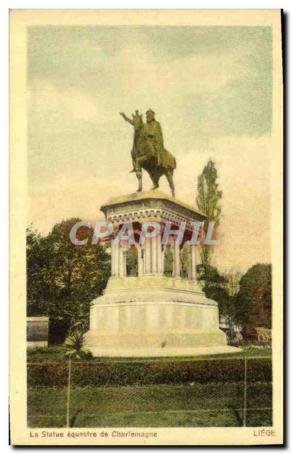 CPA Liege La Statue Equestre de Charlemagne