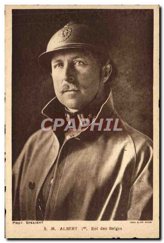 S.M. Albert 1er, Roi des Belges — portrait en uniforme — Brav & Imp. Sadas