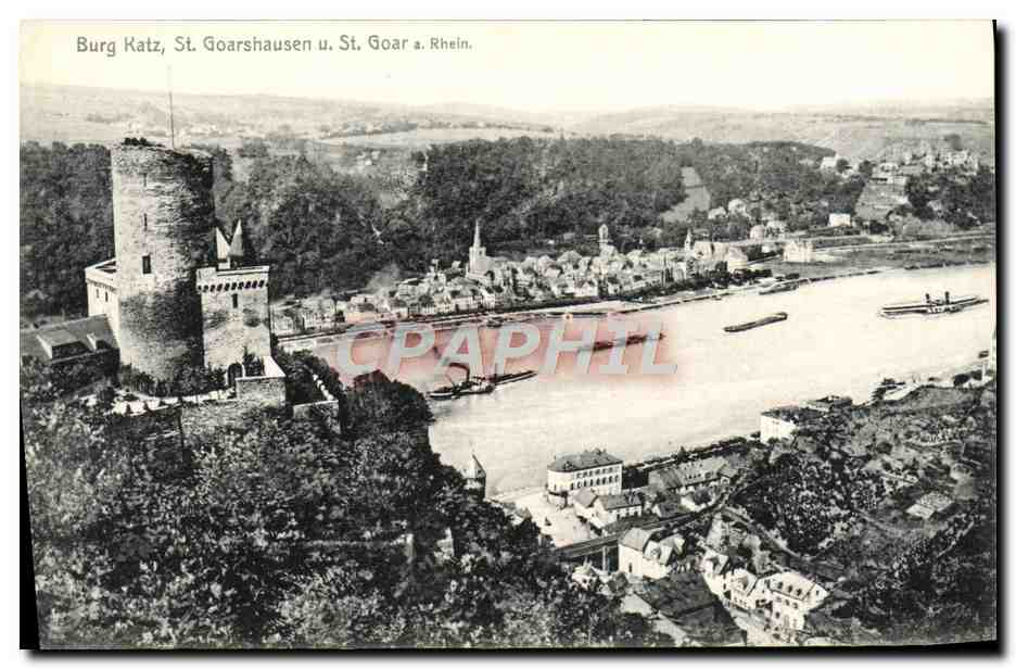 CPA Burg Katz St Goarshausen u St Goar A Rhein