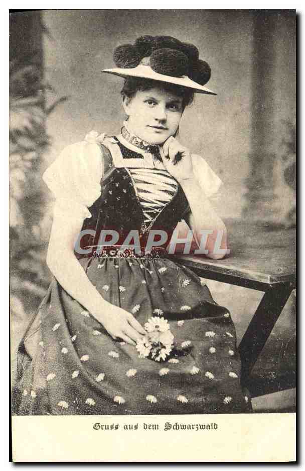 CPA Gruss Aus Dem Schwarzwald Folklore FEmme