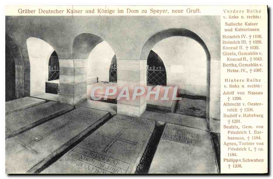 Grâber Deutscher Kaiser und Könige im Dom zu Speyer, neue Gruft — J. Schröck, Speyer