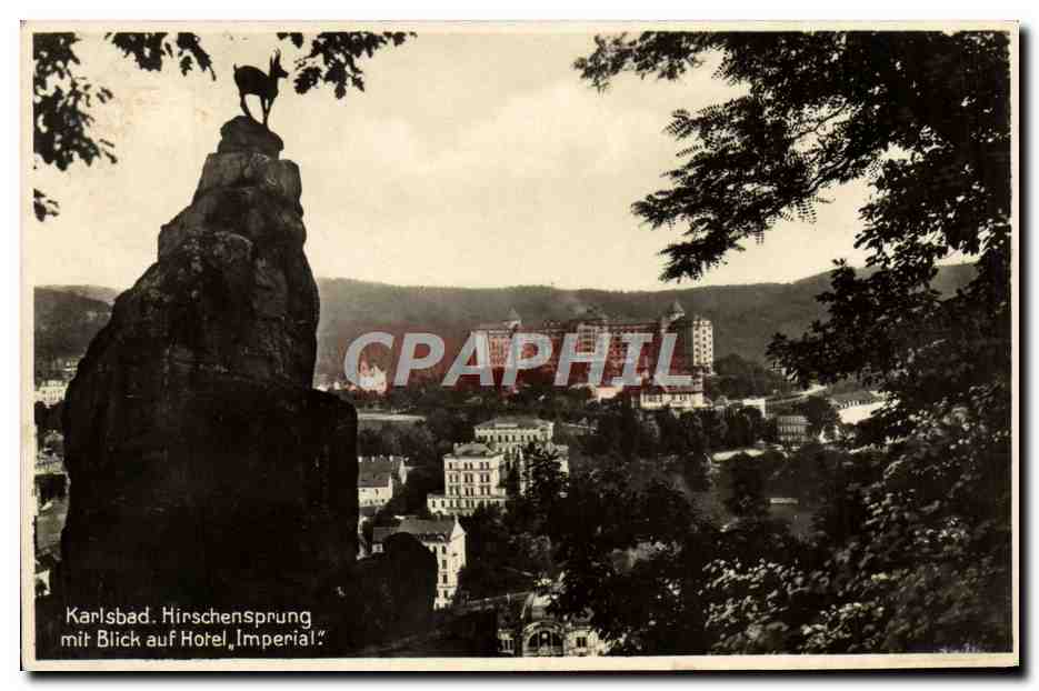 CPA Karlsbad Hirchensprung Mit Blick Auf Hotel Imperial