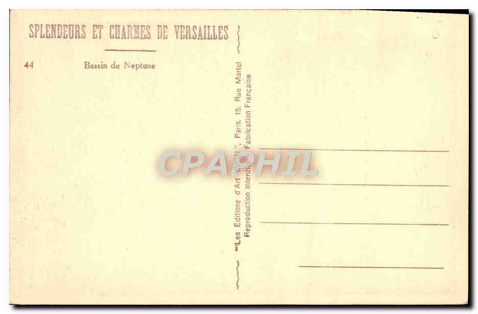 CPA Splendeurs Et Charmes De Versailles Bassin De Neptune — Verso