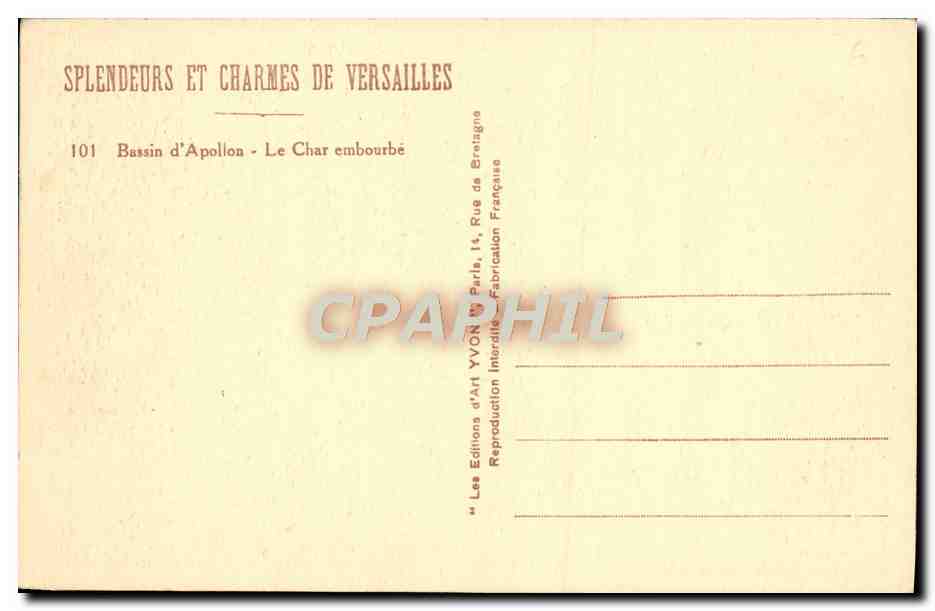 CPA Splendeurs Et Charmes De Versailles Bassin D'Apollon Le Char Embourbe — Verso