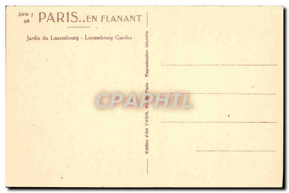 CPA Paris En Flanant Jardin Du Luxembourg  — Verso