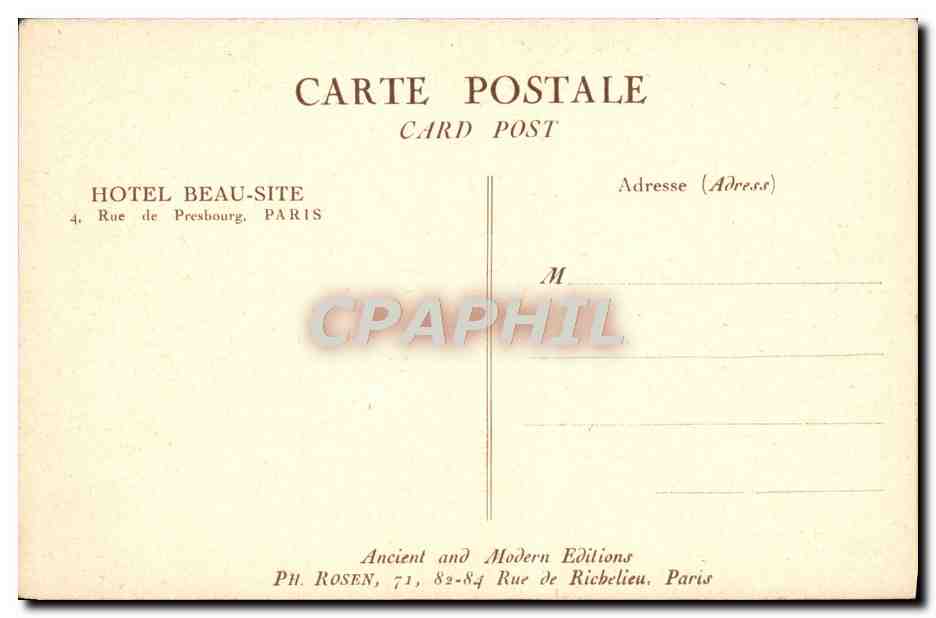 CPA Paris La Place De La Concorde — Rückseite