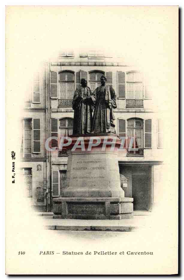 CPA Paris Statues De Pelletier Et Caventou