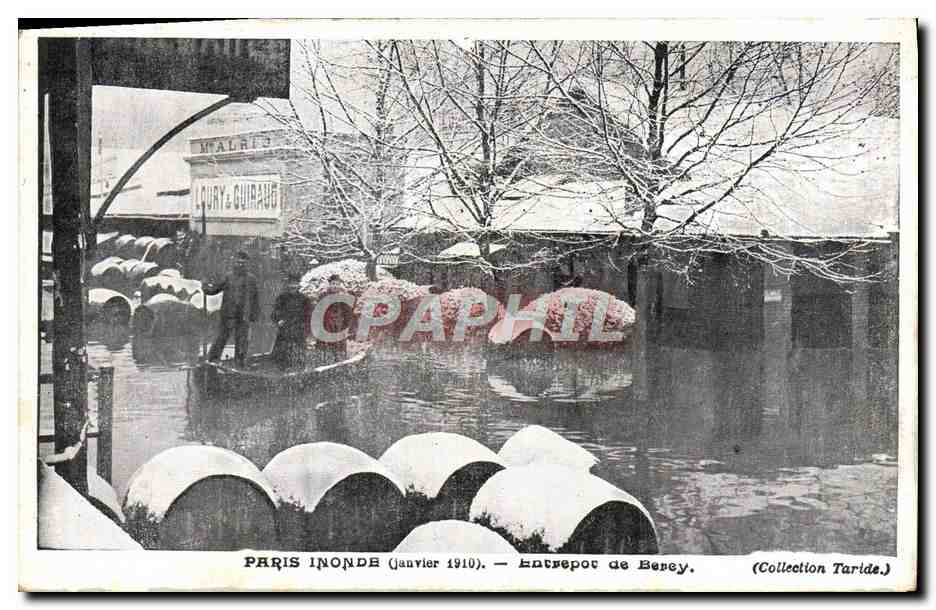 CPA Paris Inonde Entrepot De Bercy