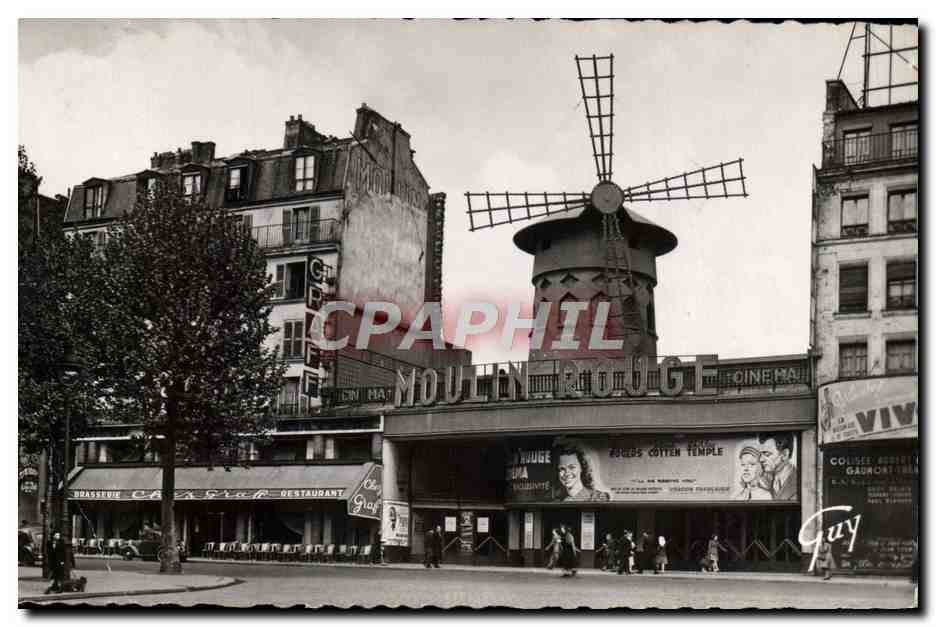 CPM Paris Et Ses Merveilles Montmartre Place Blanche Moulin Rouge cinema Shirley Temple