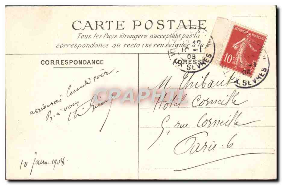 CPA Senat Le Pavillon Central Vu De La Terrasse — Rückseite