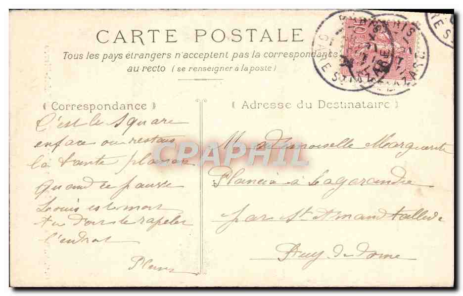 CPA Paris Montmartre Square Saint Pierre Attlage Chevaux — Verso