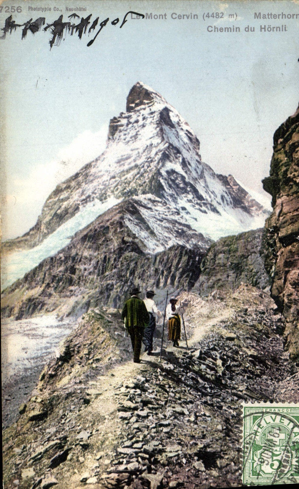 CPA Le Mont Cervin Matterhorrn Chemin Du Hornli