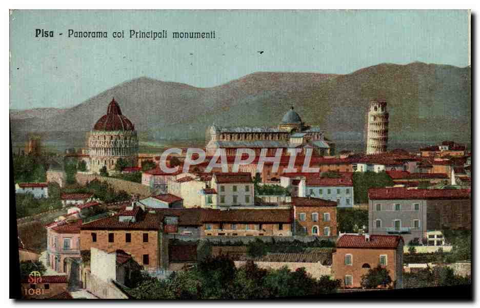 CPA Pisa Panorama Coi Principali Monumenti