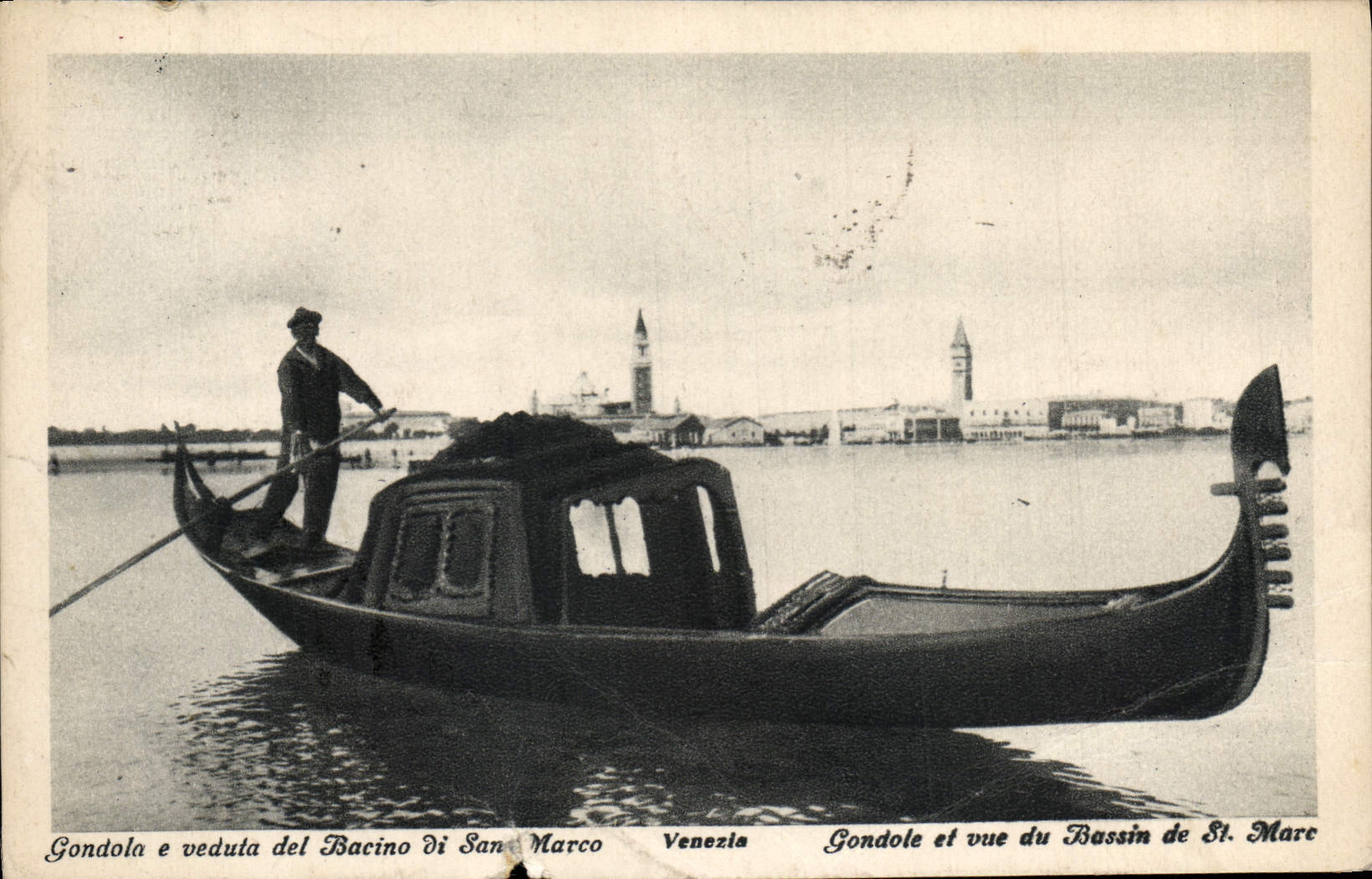 CPA Venezia Gondola Veduta del Bacino di San Marco