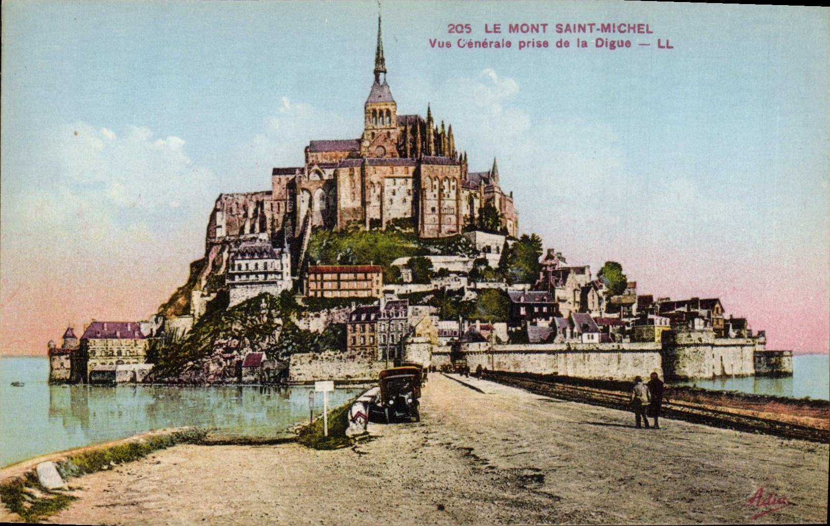 Mont Saint-Michel — Allgemeiner Blick von der Digue — LL — Adia