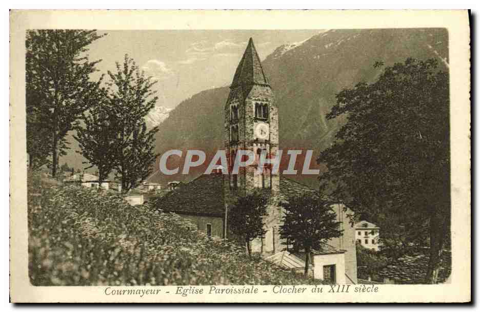 CPA Courmayeur Eglise Paroissiale Clocher du 13eme