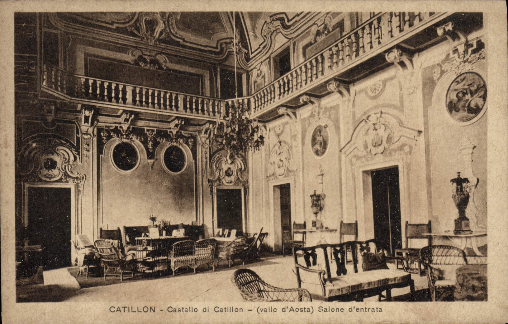 CPA Catillon Castello Di Catillon Salone d'Entrata
