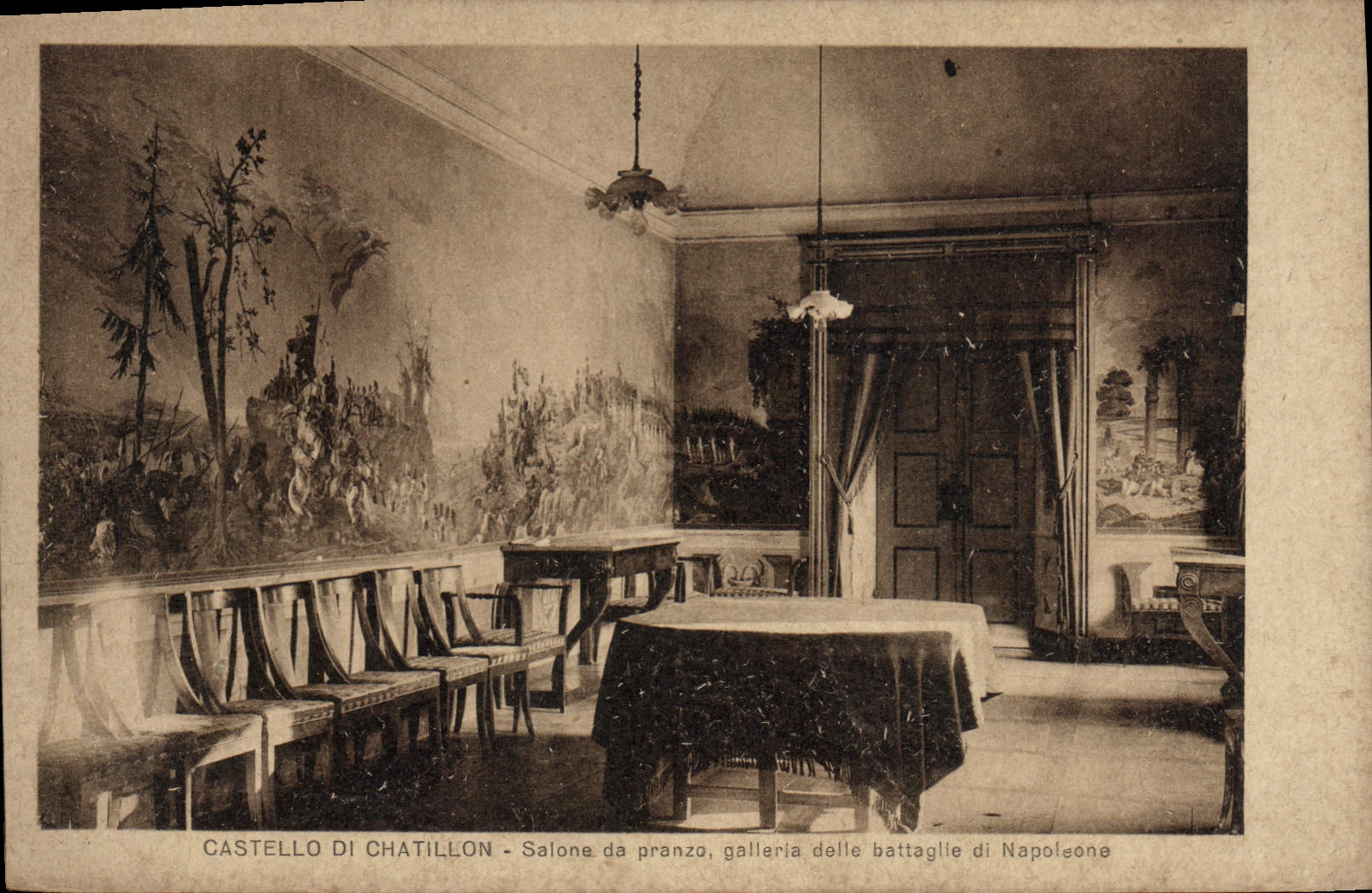 CPA Castello Di Chatillon Salone De Pranzo Galleria Delle Battaglle Di Napoleone