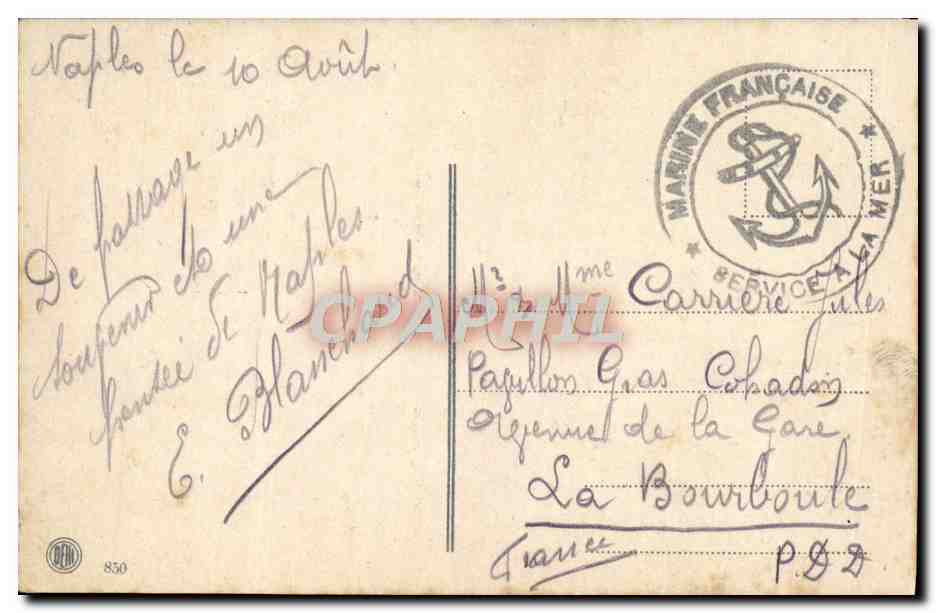 CPA Napoli Plazza S Ferdinando E Castel S Elmo — Verso