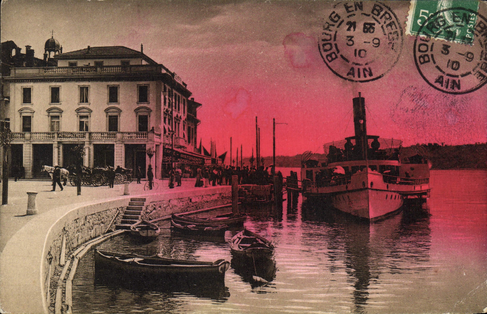 CPA Lago Di Garda Tramonto Bateau