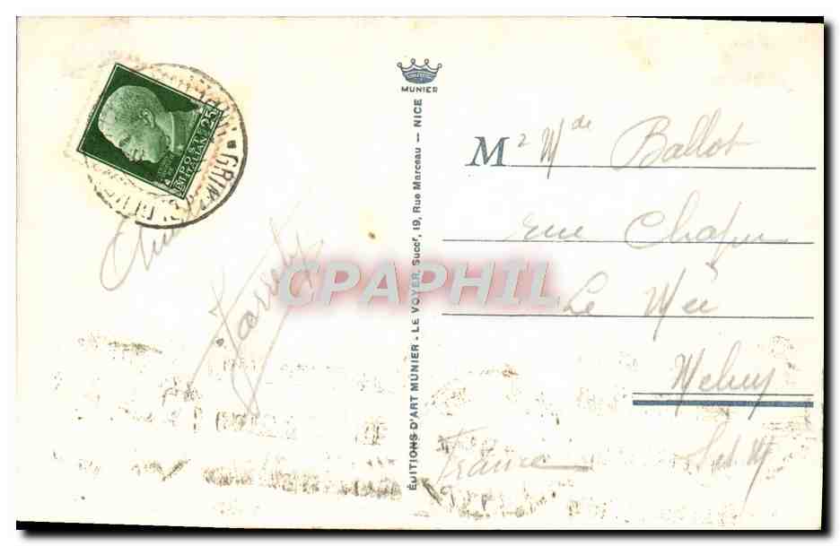 CPA Grimaldi Ventimiglia Frontiera italiana Ponte San Luigi — Rückseite