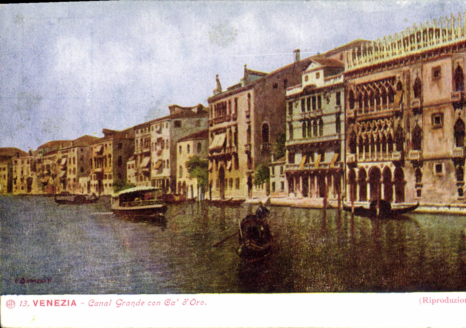 CPA Venezia Canal Grande Con Ga d'Oro