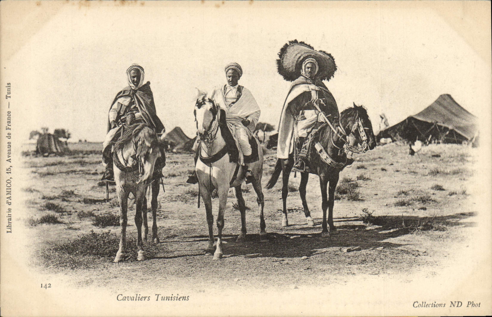CPA Cavaliers Tunisiens Chevaux Tunisie Folklore 