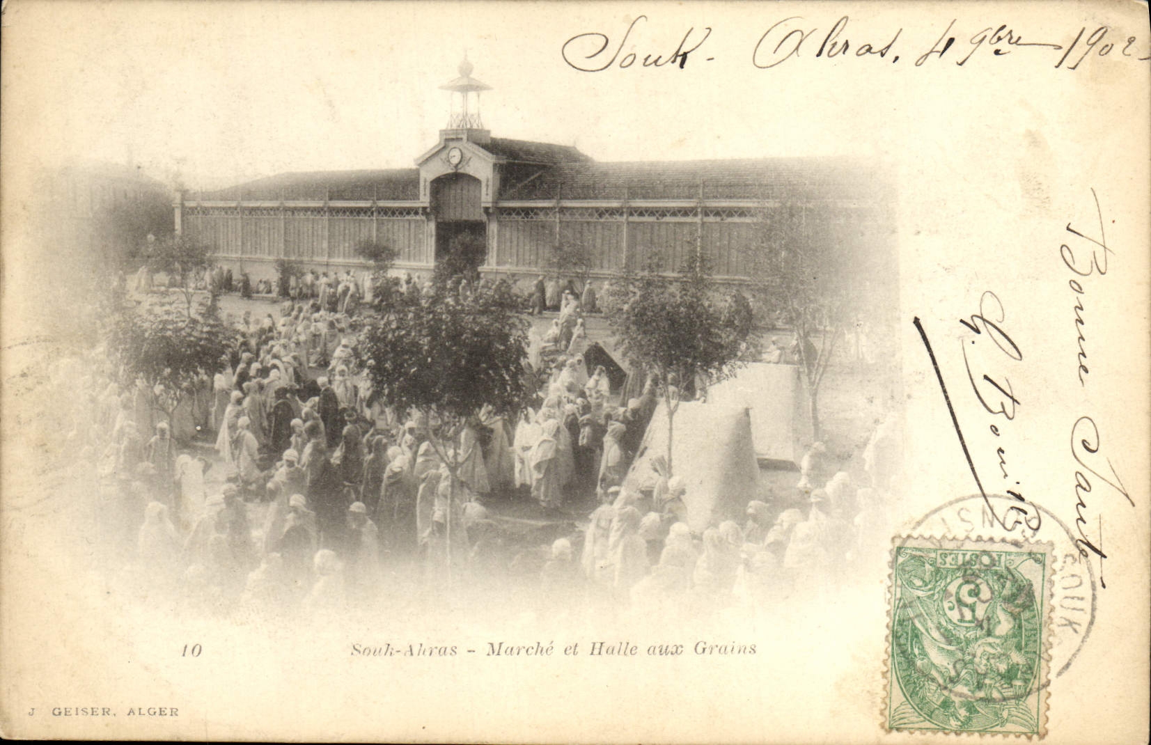 CPA Souk Ahras Marche Et Halle Aux grains 