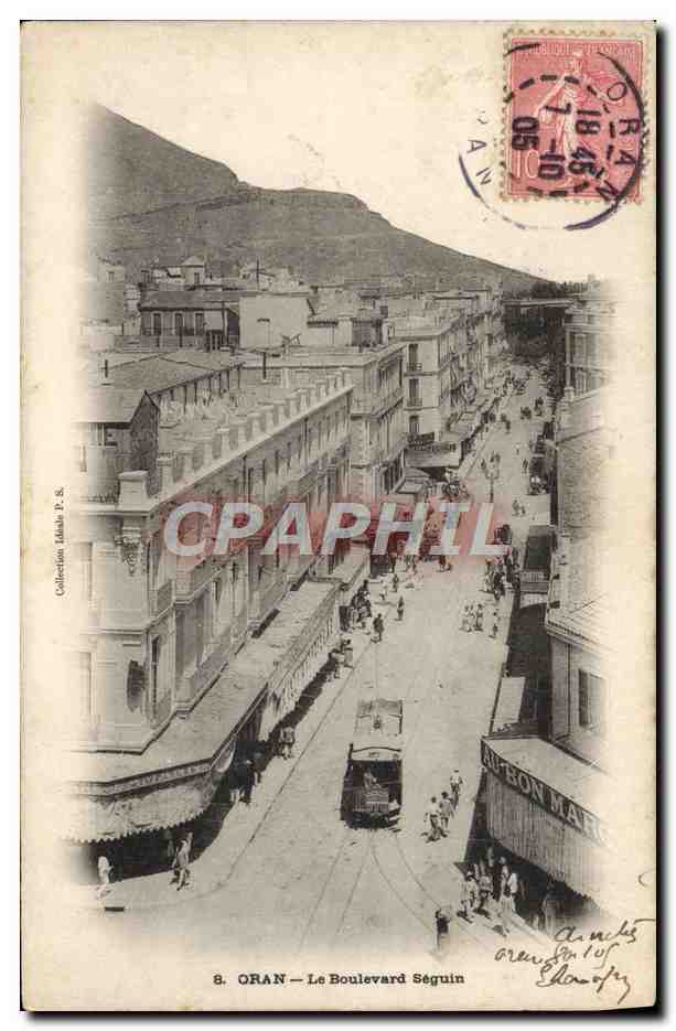 CPA Oran Le Boulevard Seguin Tramwau