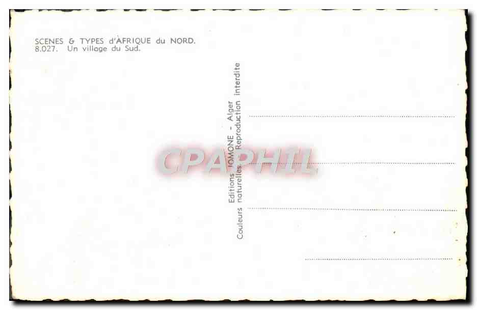 A Village in the South — North Africa — Éditions IOMONE, Algiers, no. 8.027 — Back