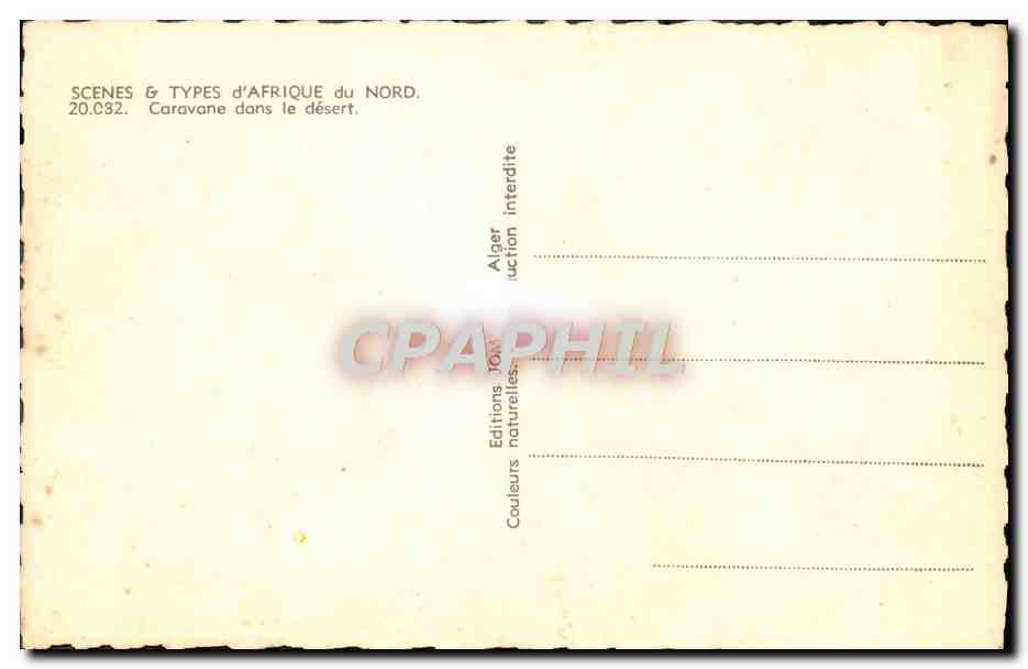 Caravan in the Desert — Algeria — Editions Naturelles, Algiers — Back