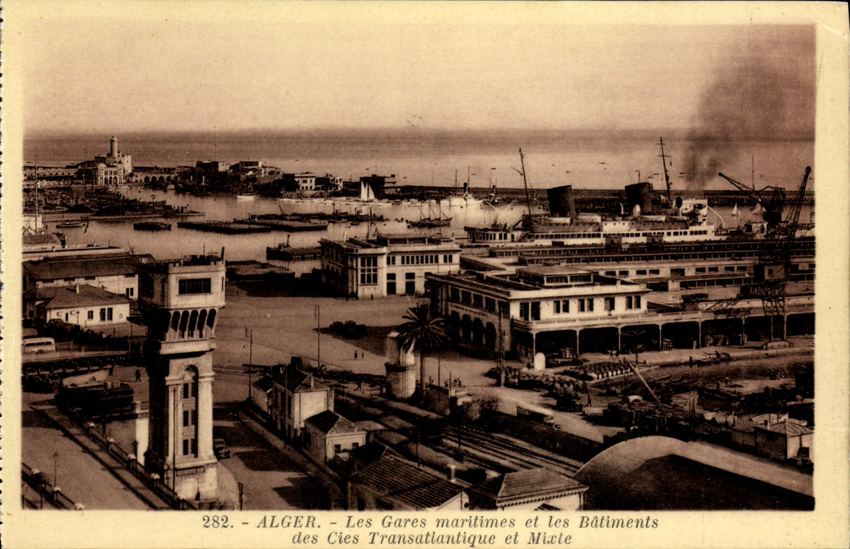 Algéro - Les Gares maritimes et les Bâtiments des Cies Transatlantique et Mixte — Édition Carnot, n°282