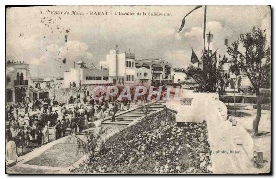 CPA Villes du Maroc Rabat L'Escalier de la Subdivision