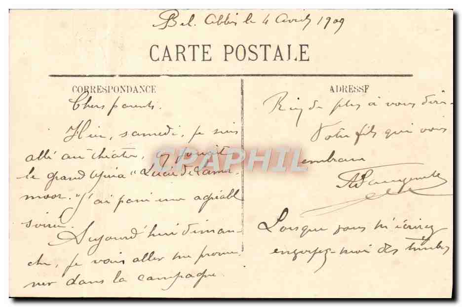 Oudjda (Maroc) — Occupation d'Oudjda, avril 1907 — Boumendil Bel-Abbès — Verso