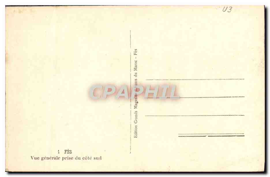 CPA Fes Vue Generale Prise du cote sud — Rückseite
