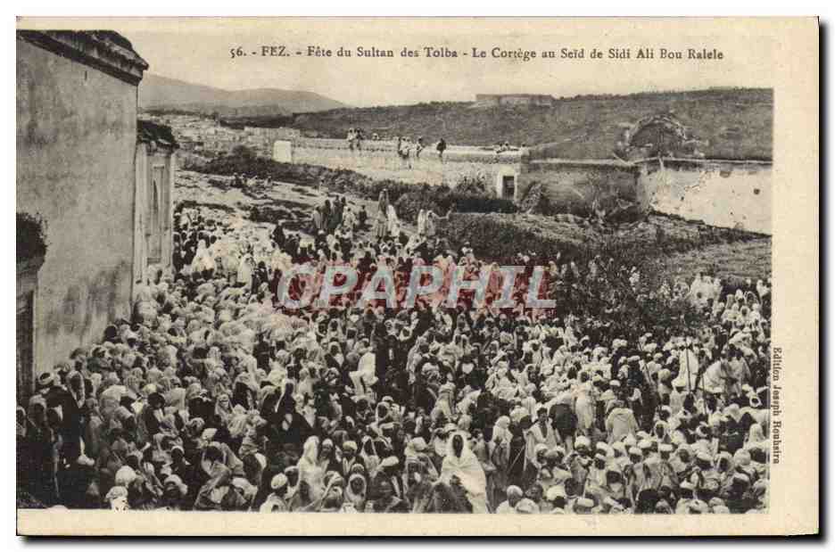 CPA Fez Fete du Sultan des Tolba Le Cortege au Sud de Sidi ali Bou Ralede