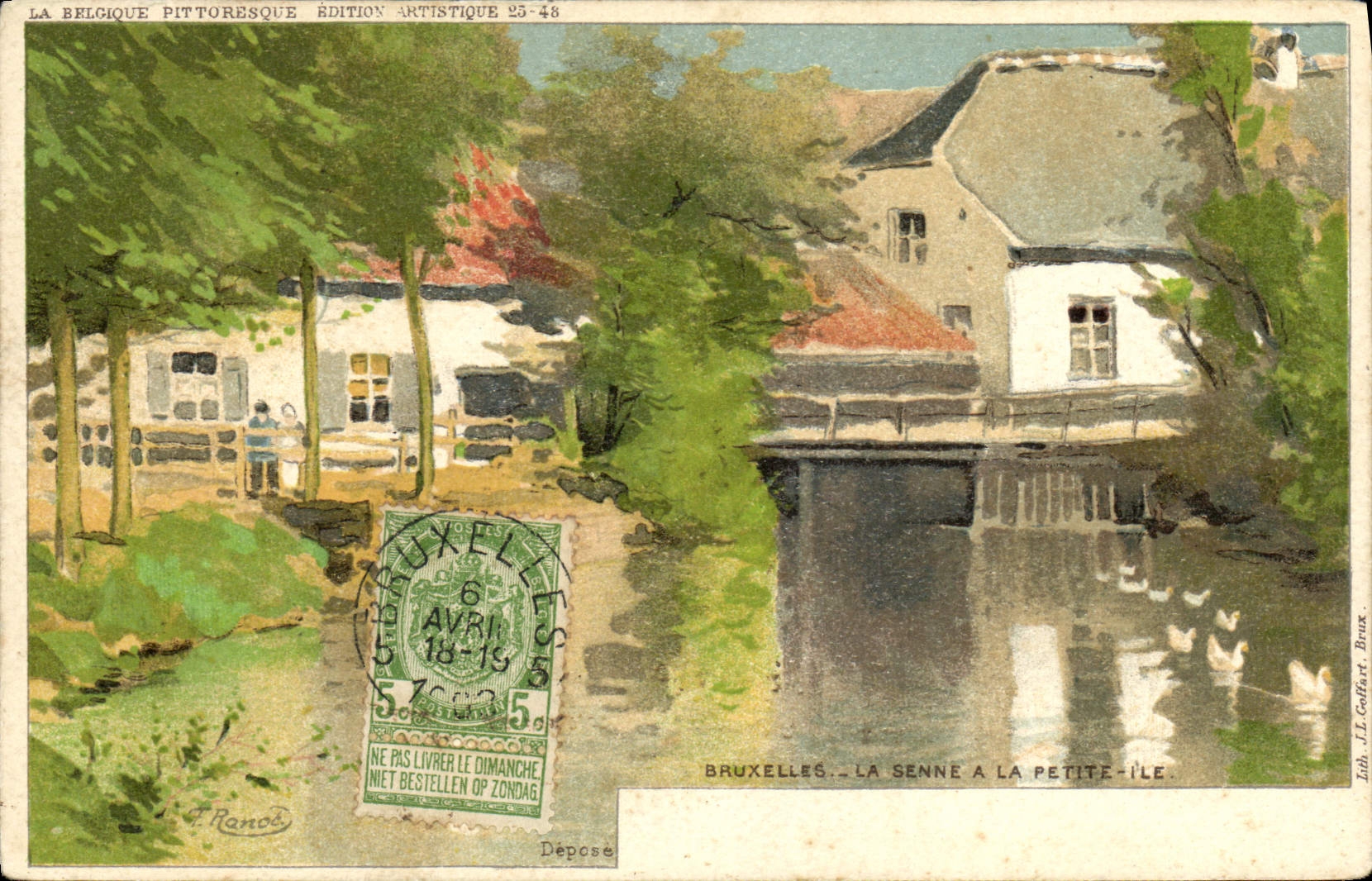 CPA Bruxelles La Senne et la petit ile