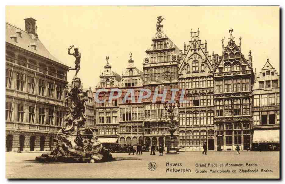 CPA Anvers Grand Place et monument Brabo