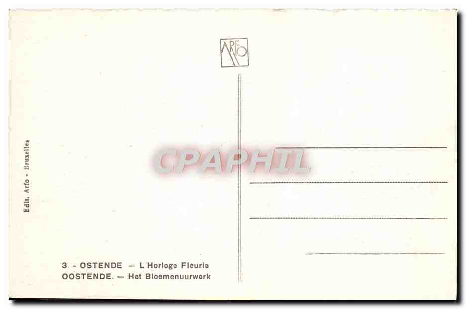 CPA Ostende L'Horloge Fleurie Oostende — Rückseite