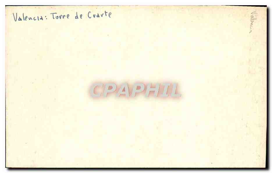 CPA Valencia Torre de Cuarte — Rückseite