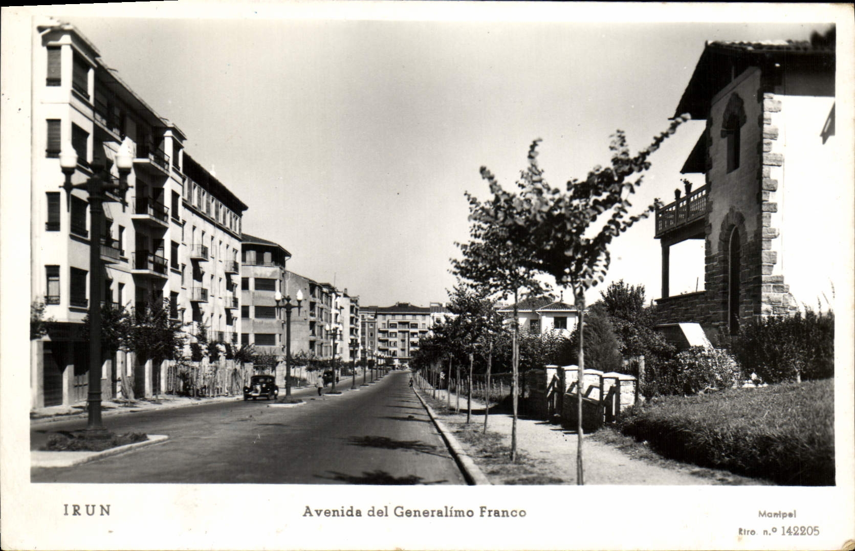 CPA Irun Avenida del Genralimo Franco