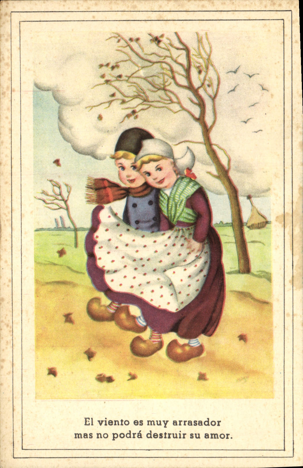 CPA Viento es muy arrasador Enfants Folklore