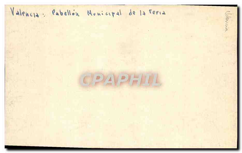 CPA Valencia Pabellon municipal de la Feria Folklore — Rückseite